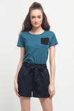 Semi Fit Tee With Pocket Detail