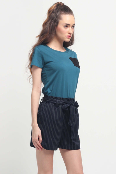 Semi Fit Tee With Pocket Detail