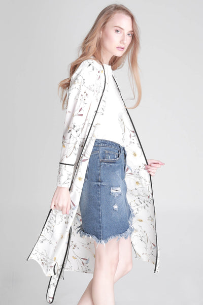 Floral Kimono With All-Over Print