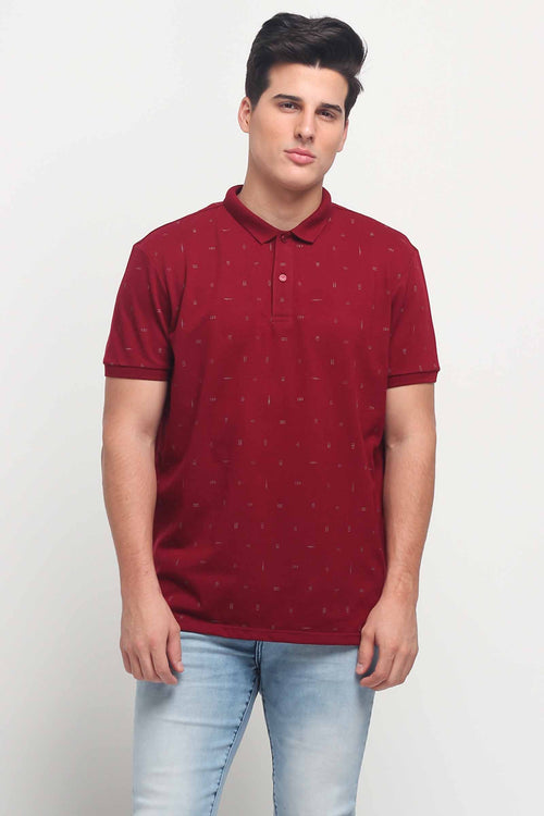 Relaxed Fit Polo Shirt With All-Over Print