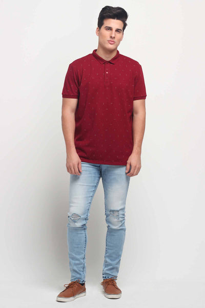 Relaxed Fit Polo Shirt With All-Over Print