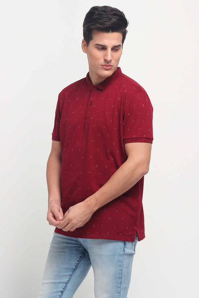 Relaxed Fit Polo Shirt With All-Over Print