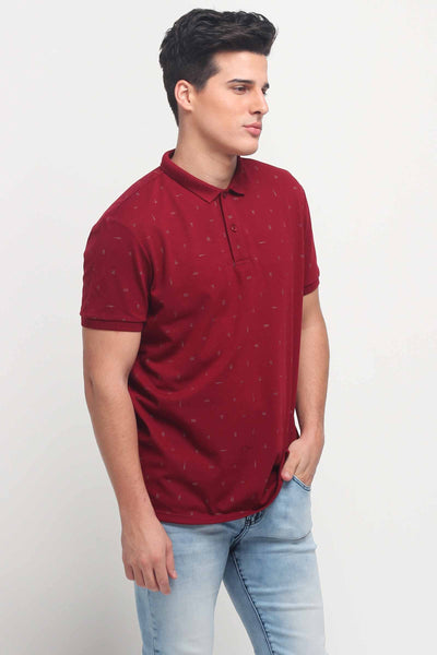 Relaxed Fit Polo Shirt With All-Over Print