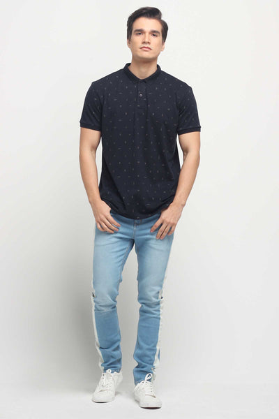 Relaxed Fit Polo Shirt With All-Over Print