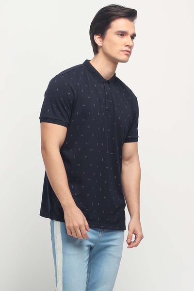 Relaxed Fit Polo Shirt With All-Over Print
