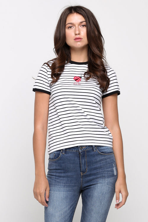 Relaxed Fit Tee With Embroidery
