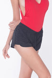 Pull-on Board Shorts with Criss-Cross Side Detail