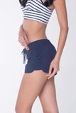 Pull-on Board Shorts with Criss-Cross Side Detail