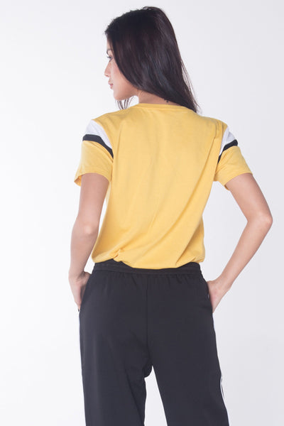 Relaxed Fit Tee With Cut & Sew Panel