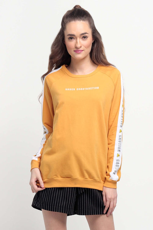 Boyfriend Fit Pullover With Graphic Print