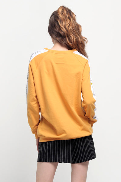 Boyfriend Fit Pullover With Graphic Print