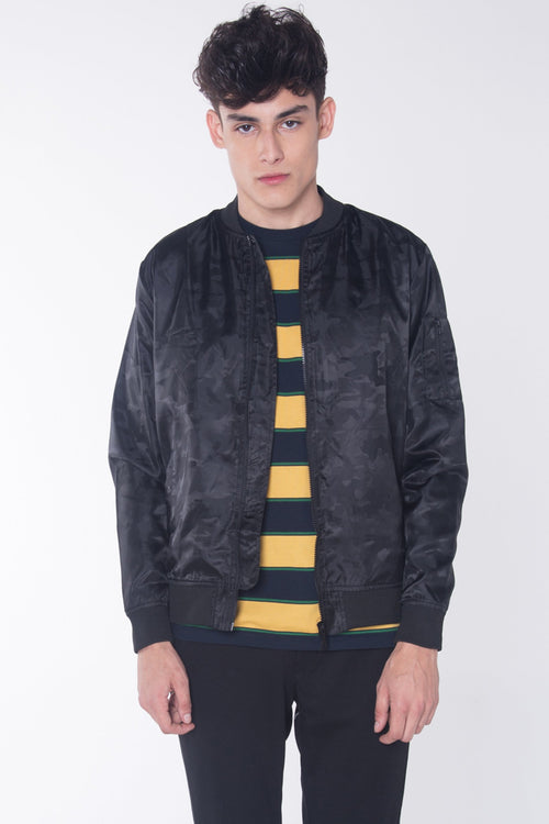 Printed Bomber Jacket With Pocket Detail