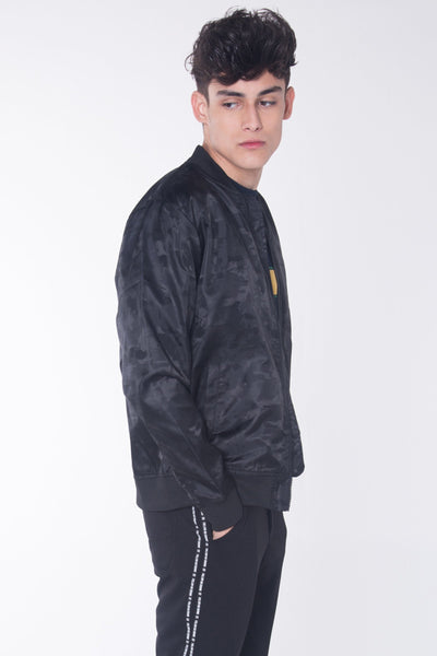 Printed Bomber Jacket With Pocket Detail