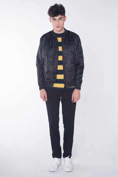 Printed Bomber Jacket With Pocket Detail