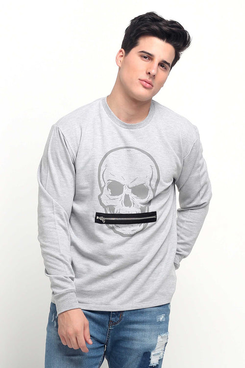 Relaxed Fit Pullover With Print & Embroidery