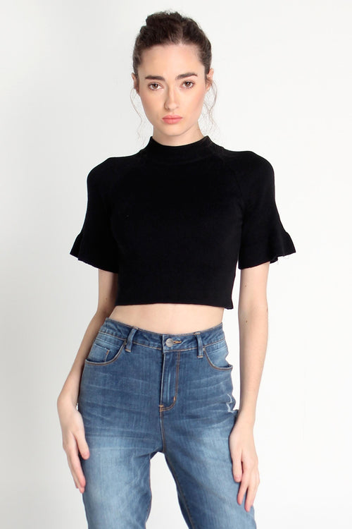 Semi Fit Tee With Ruffles