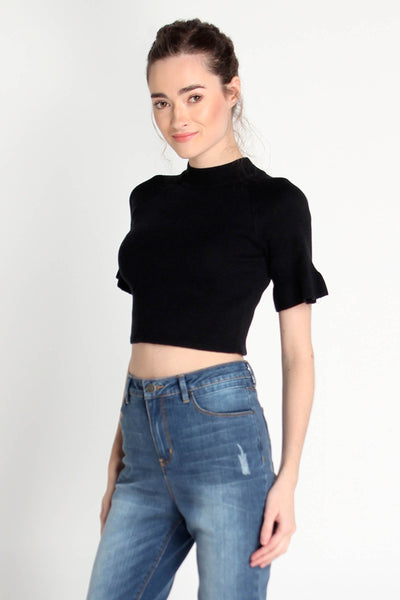 Semi Fit Tee With Ruffles