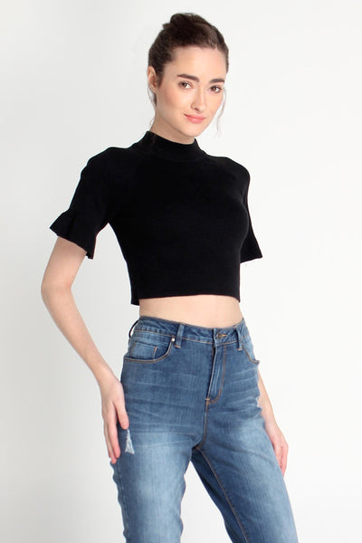 Semi Fit Tee With Ruffles