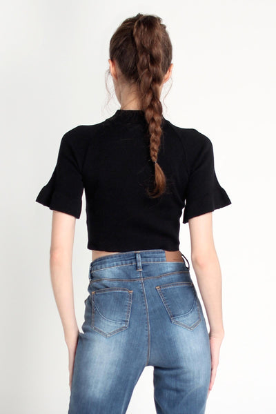 Semi Fit Tee With Ruffles