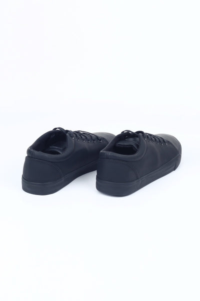 Synthetic Leather Lace-Up Sneakers