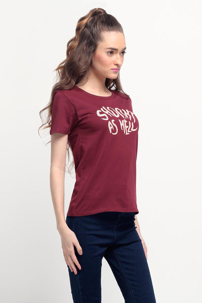 Semi Fit Tee With Graphic Print
