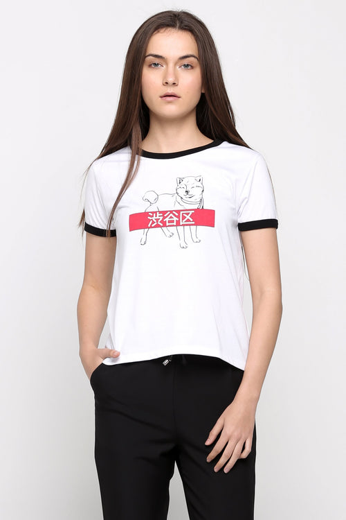 Relaxed Fit Tee With Graphic Print