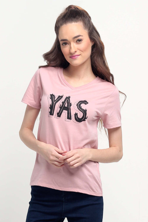 Semi Fit Tee With Graphic Print
