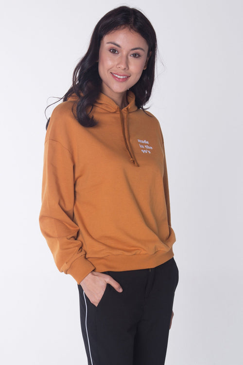 French Terry Hoodie With Embroidery