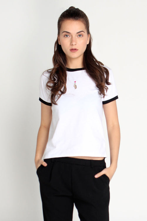 Relaxed Fit Tee With Embroidery
