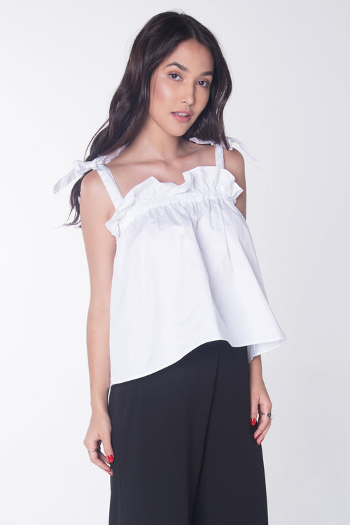 Semi Fit Tank Top With Knot Detail