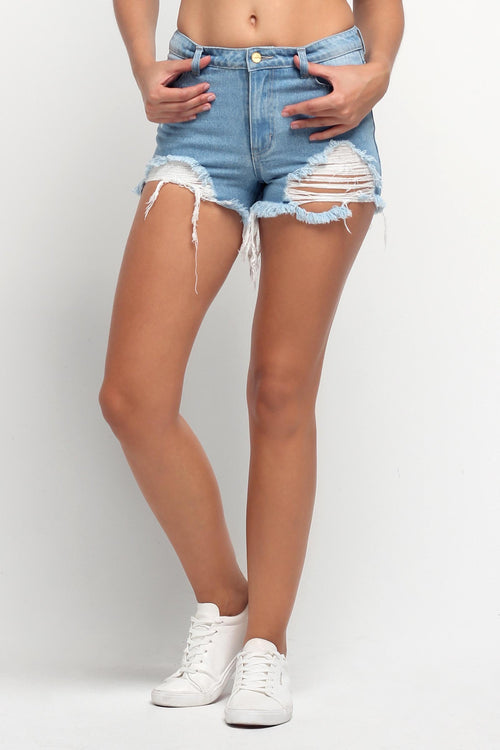 Cheeky Shorts with Distressed Detail