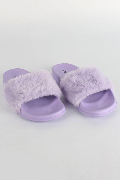 Slides with Faux Fur