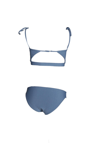 Textured Knit Bikini With Cut & Sew Panel
