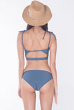 Textured Knit Bikini With Cut & Sew Panel