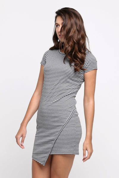 T-Shirt Dress with Overlap Front Detail