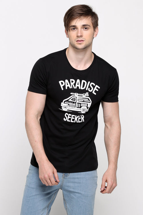 Semi Fit Tee With Graphic Print