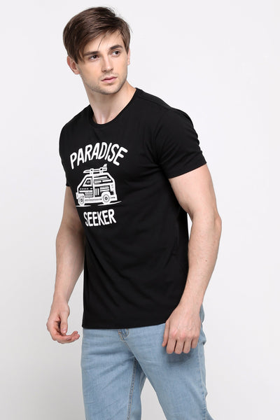 Semi Fit Tee With Graphic Print