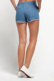 Denim Shorts With Floral Embroidery