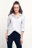 Long Sleeved Regular Fit Button-Down Poplin Shirt