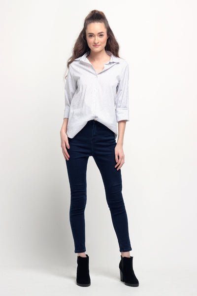 Long Sleeved Regular Fit Button-Down Poplin Shirt