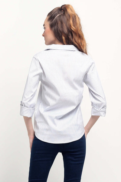 Long Sleeved Regular Fit Button-Down Poplin Shirt
