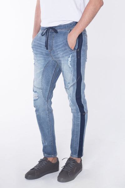 Carrot Fit Jeans With Elasticised Waistband