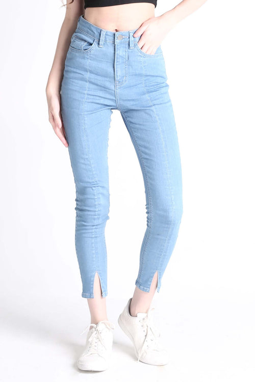 Power Stretch® Super High Waist Jeans With Split Hem