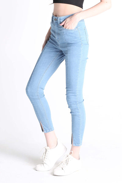 Power Stretch® Super High Waist Jeans With Split Hem