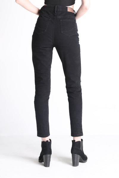 Super High Waist Jeans With Ripped Detail