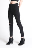 Super High Waist Jeans With Ripped Detail