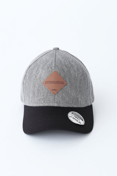 Men's Varsity Baseball Cap With Leather Patch
