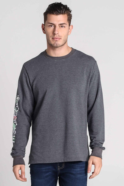 Hi-Low Pullover With Print & Embroidery
