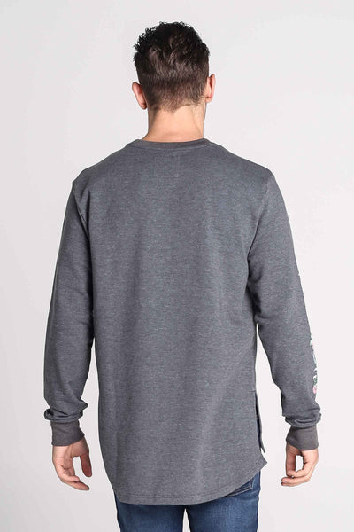 Hi-Low Pullover With Print & Embroidery