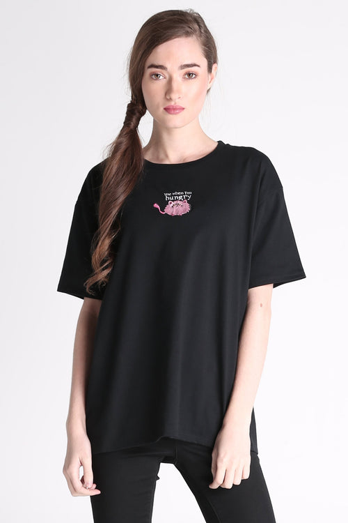 Boyfriend Fit Tee With Embroidery